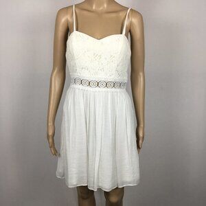 BCX White Floral Lace Sweetheart Dress Fit Flare